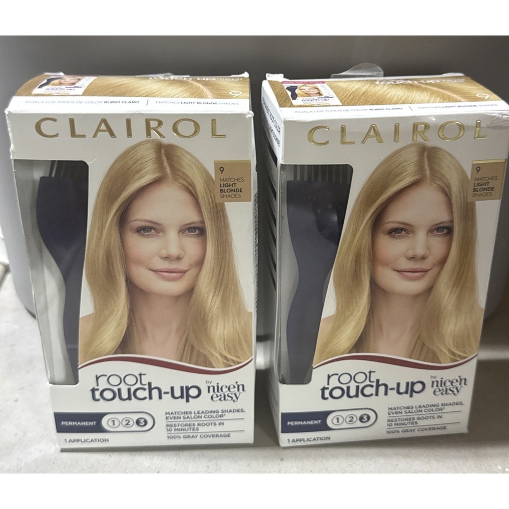 2 Pk: Clairol Root Touch-Up Permanent Hair Dye *#9 Light Blonde